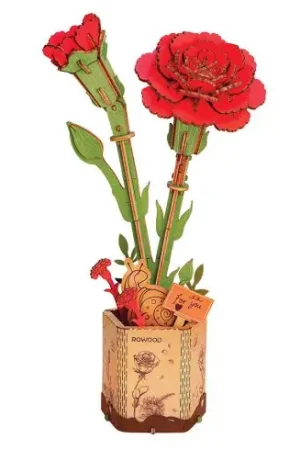 Puzzle in legno 3D - Garofano rosso - ROWOOD Direttamente Dal Produttore