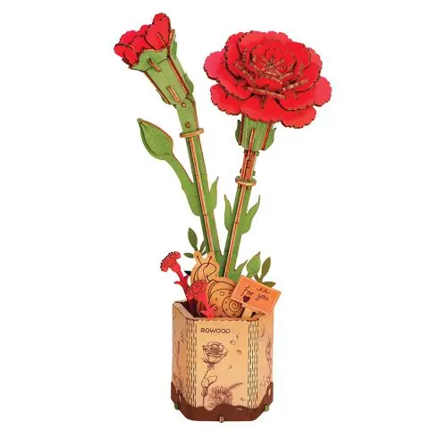 Puzzle in legno 3D - Garofano rosso - ROWOOD Direttamente Dal Produttore