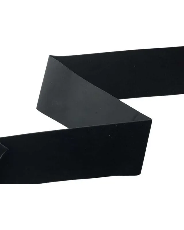 50 Cm Velluto Liscio Lucido Mano Seta Nero Altezza 7,2 cm Promo Stagionale