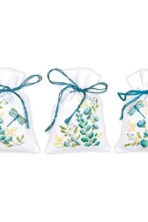 Kit sacchetto profumato da ricamo - 3 bustine - Eucalipto - Vervaco Prezzo Basso