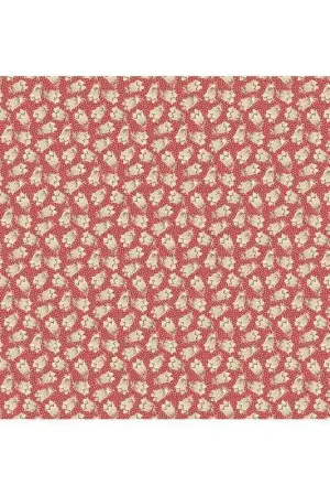 Miglior Prezzo Giggleswick Mill, Tessuto rosso con pois e boccioli - Di Ford Hall