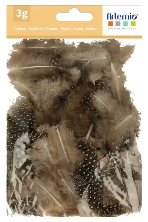 Plumes de pintade 3 à 6 cm pour bijoux et déco DIY - Naturel x3gr Ultime Pezzi