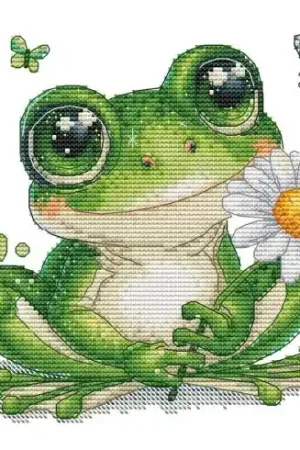 Foglio di punto croce - Serie Animali Rana - Les petites croix de Lucie Saldi