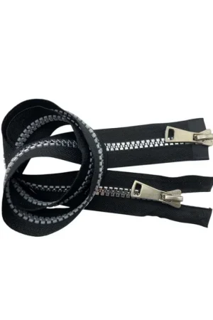 Cerniera Lampo Zip Grossa N°8 Catena Plastica Pressofusa Doppio Cursore Metallo Lucido Divisibile 80 cm Spedizione Espresso