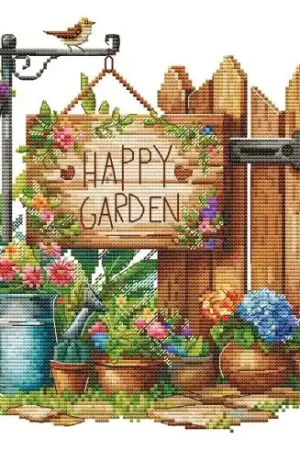 Popolare Foglio di punto croce - Felicità in giardino - Les petites croix de Lucie