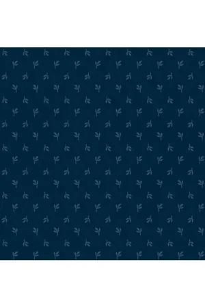 Andover Fabrics, Seven Seas Collection, di Kathy Hall - Tessuto Blu Scuro con piccole foglie azzurre Ordina Subito