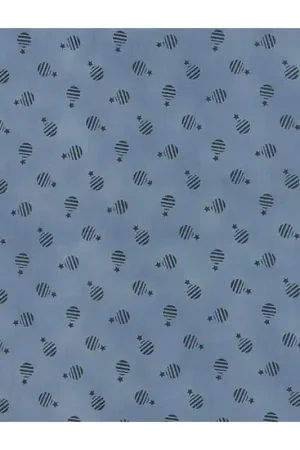 Offerta Moda Fabrics, Merrimack, Union Blues Collection, di Barbara Brackman- Tessuto Blu Scuro con Rose Azzurro polvere