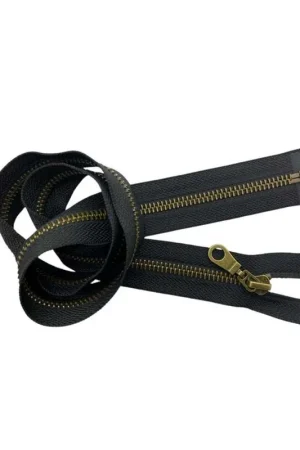 Cerniera Zip Metallo Ottone Oro Vecchio 70 cm Divisibile per Giubbotti e Giacche Offerta Limitata