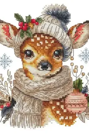 Saldi Foglio di punto croce - Renna di Natale - Les petites croix de Lucie