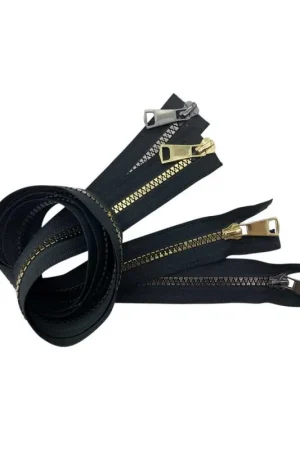 Super Prezzo Cerniera Lampo Zip Grossa N°5 Catena Plastica Pressofusa Doppio Cursore Metallo Lucido Divisibile Sganciabile 80 cm