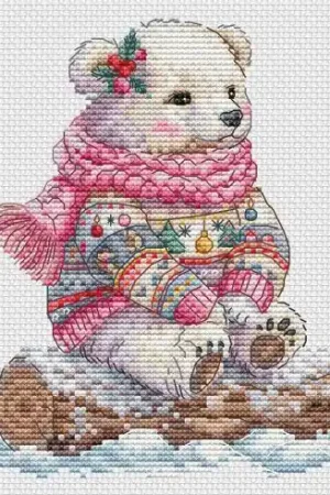 Compra Online Foglio di punto croce - Orsacchiotto invernale 1 - Les petites croix de Lucie