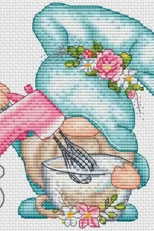 Promozione Foglio di punto croce - Gnomo cuoco - Les petites croix de Lucie