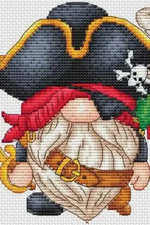 Offerta Limitata Foglio di punto croce - Gnomo pirata - Les petites croix de Lucie