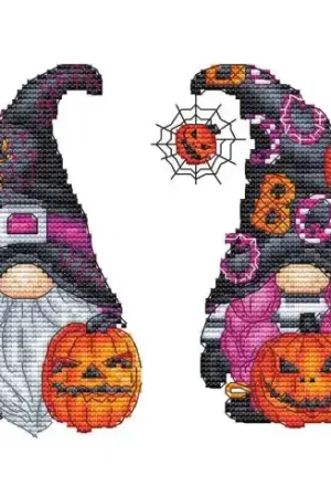 Foglio di punto croce - Gnomo di Halloween - Les petites croix de Lucie Occasione Imperdibile