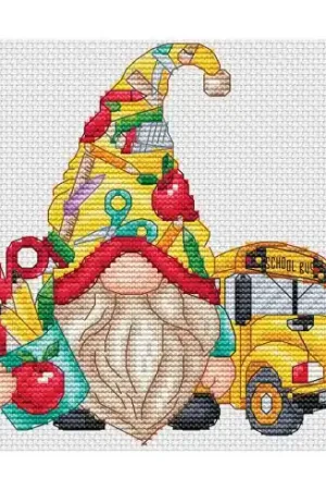 Foglio di punto croce - Gnome a scuola - Les petites croix de Lucie Più Venduto