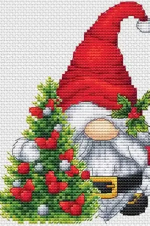 Foglio di punto croce - Gnomo albero di Natale - Les petites croix de Lucie Novità