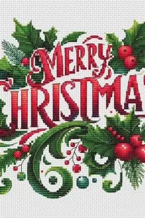 Prezzo Scontato Foglio di punto croce - Merry Christmas - Les petites croix de Lucie