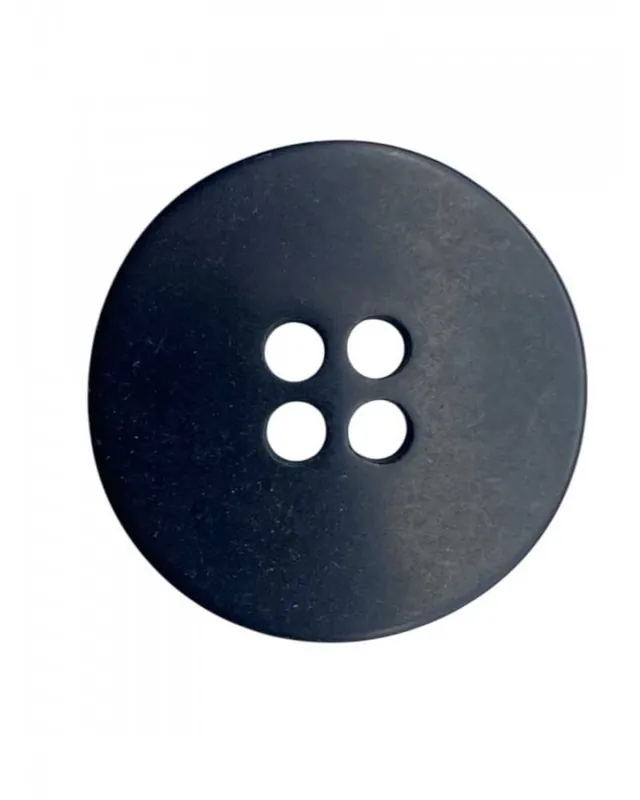 Bottone Tondo Piatto Poliestere 4 Buchi Nero 18mm Lineato 28 Di Tendenza
