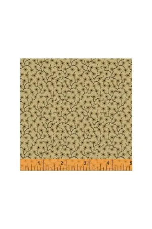 Windham Fabrics, Kindred Spirits collection - Tessuto Giallo Paglierino con rametti fioriti Nuovo Arrivo