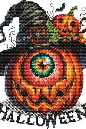 Foglio di punto croce - L'occhio della zucca - Les petites croix de Lucie Promo Stagionale