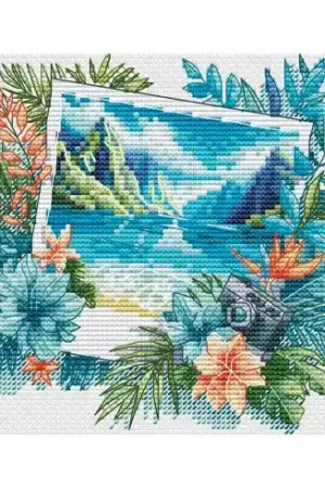 Foglio di punto croce - Cartolina estiva - Les petites croix de Lucie Non Perdere