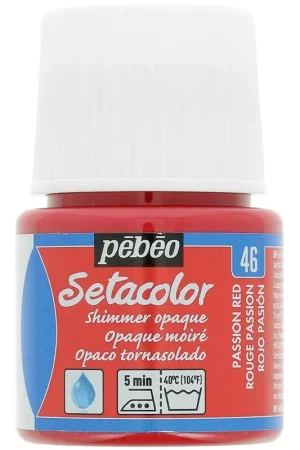 Subito Disponibile Peinture Setacolor Opaque - Shimmer Rouge Passion (n°46) x45ml