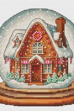 Foglio di punto croce - Palla di neve fatta in casa con pan di zenzero - Les petites croix de Lucie Consegna Rapida