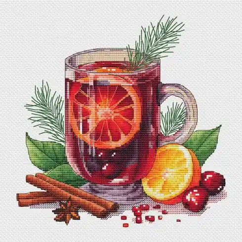 Foglio di punto croce - Vin brulè - Les petites croix de Lucie Prezzo Ridotto