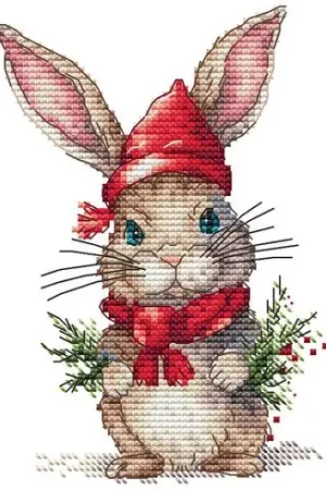 Foglio di punto croce - Coniglietto di Natale - Les petites croix de Lucie Affare