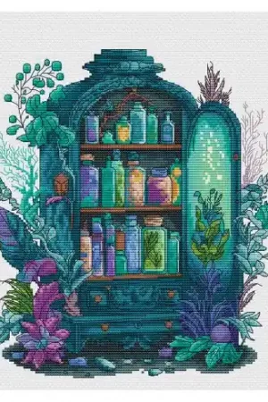 Foglio di punto croce - Armadio da farmacista - Les petites croix de Lucie Di Tendenza