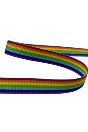 Di Tendenza Nastro Gros Grain Arcobaleno “Pace” – Altezza 10 mm