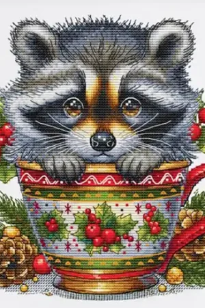 Economico Foglio di punto croce - Collezione tazze natalizie raton - Les petites croix de Lucie