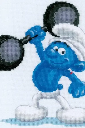 Pagamento Sicuro Kit punto croce - I Puffi - Forzuto - Vervaco