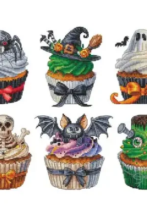 Foglio di punto croce - Cupcake di Halloween - Les petites croix de Lucie Prezzo Di Fabbrica