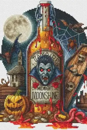 Foglio di punto croce - Chiaro di luna di mezzanotte - Les petites croix de Lucie Di Tendenza