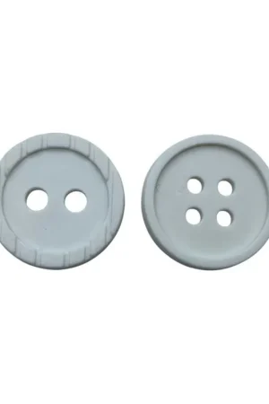 Bottone Plastica Bianco 2 e 4 Buchi – Ø 2 cm – Modello Lineato 32 – Liscio o Rigato Esclusivo