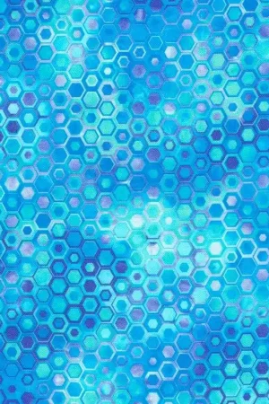 Phantasma Pool, tessuto azzurro Piscina con esagoni - Robert Kaufman Affare