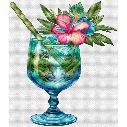 Più Venduto Foglio di punto croce - Cocktail Cascata - Les petites croix de Lucie