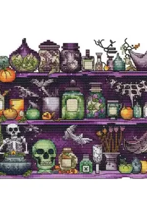 Foglio di punto croce - Pozioni di Halloween - Les petites croix de Lucie Occasione