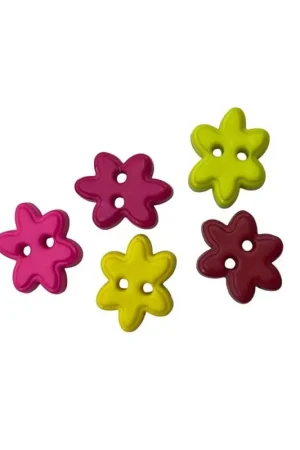 Pagamento Sicuro Bottoncino fiore irregolare – plastica – 2 fori – Ø 1 cm