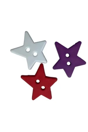 Pagamento Sicuro Bottone stella irregolare – plastica – 2 fori – Ø 2 cm