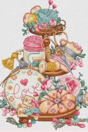 Foglio di punto croce - Scaffale per ricamatrice - Les petites croix de Lucie Non Perdere