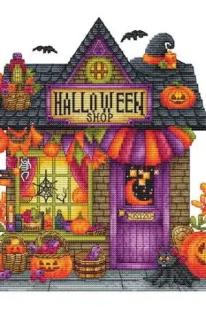 Promozione Esclusiva Foglio di punto croce - Negozio di Halloween - Les petites croix de Lucie