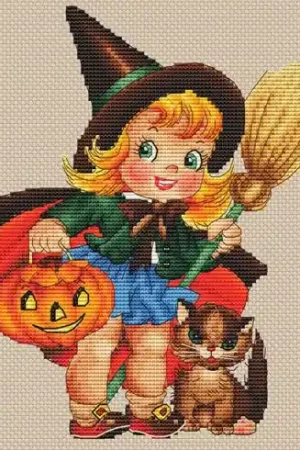 Foglio di punto croce - In viaggio verso Halloween - Les petites croix de Lucie Nuovo Arrivo