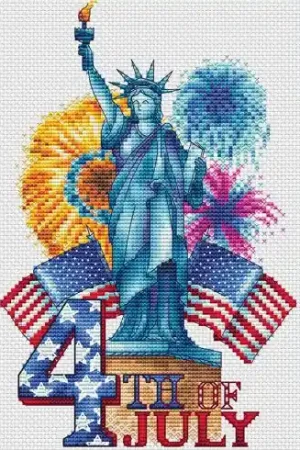 Foglio di punto croce - Il 4 luglio - Les petites croix de Lucie Offerta Limitata