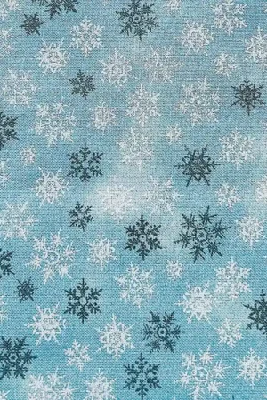 Tessuto invernale carta da zucchero sfumato con fiocchi di neve bianchi e grigi e puntini argento Compra Oggi Stesso