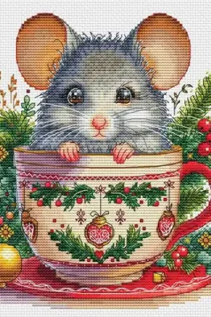 Prezzo Ridotto Foglio di punto croce - Collezione tazze natalizie Topolino - Les petites croix de Lucie