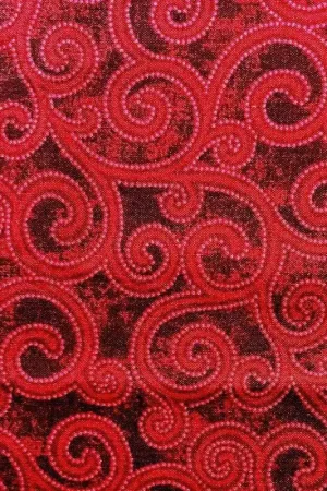 Nuovo Arrivo Tessuto natalizio rosso grunge con swirl tono su tono