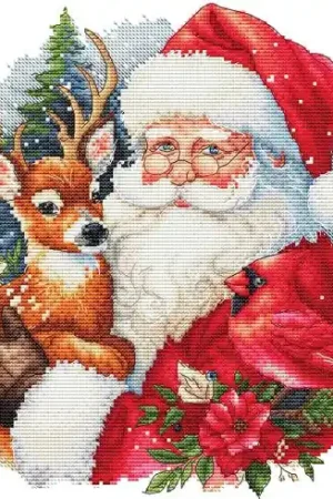 Foglio di punto croce - Babbo Natale e i suoi amici - Les petites croix de Lucie Soddisfatti O Rimborsati