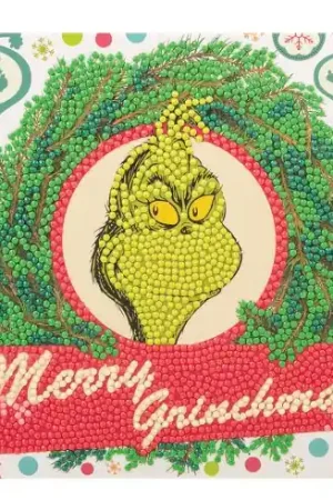 Acquista Ora Carta con ricamo a diamante - Buon Grinchmas - Crystal Art D.I.Y